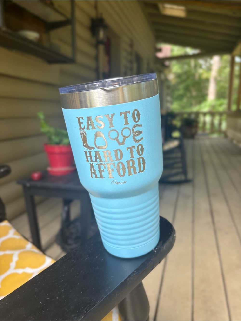 Powder Blue Insulated Tumbler - Easy to Love Hard to AFFORD Design